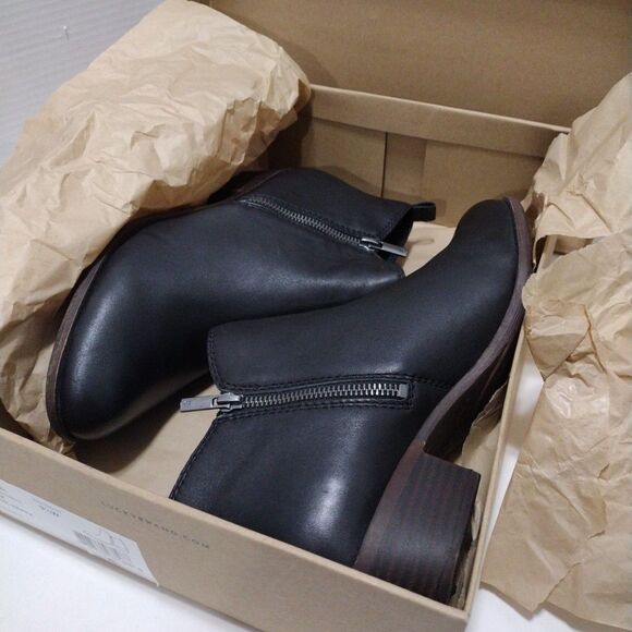 Lucky Brand 9.5W LK-BASEL Black Glove Nappa Side-Zip Ankle Bootie Boots NIB - Picture 16 of 16